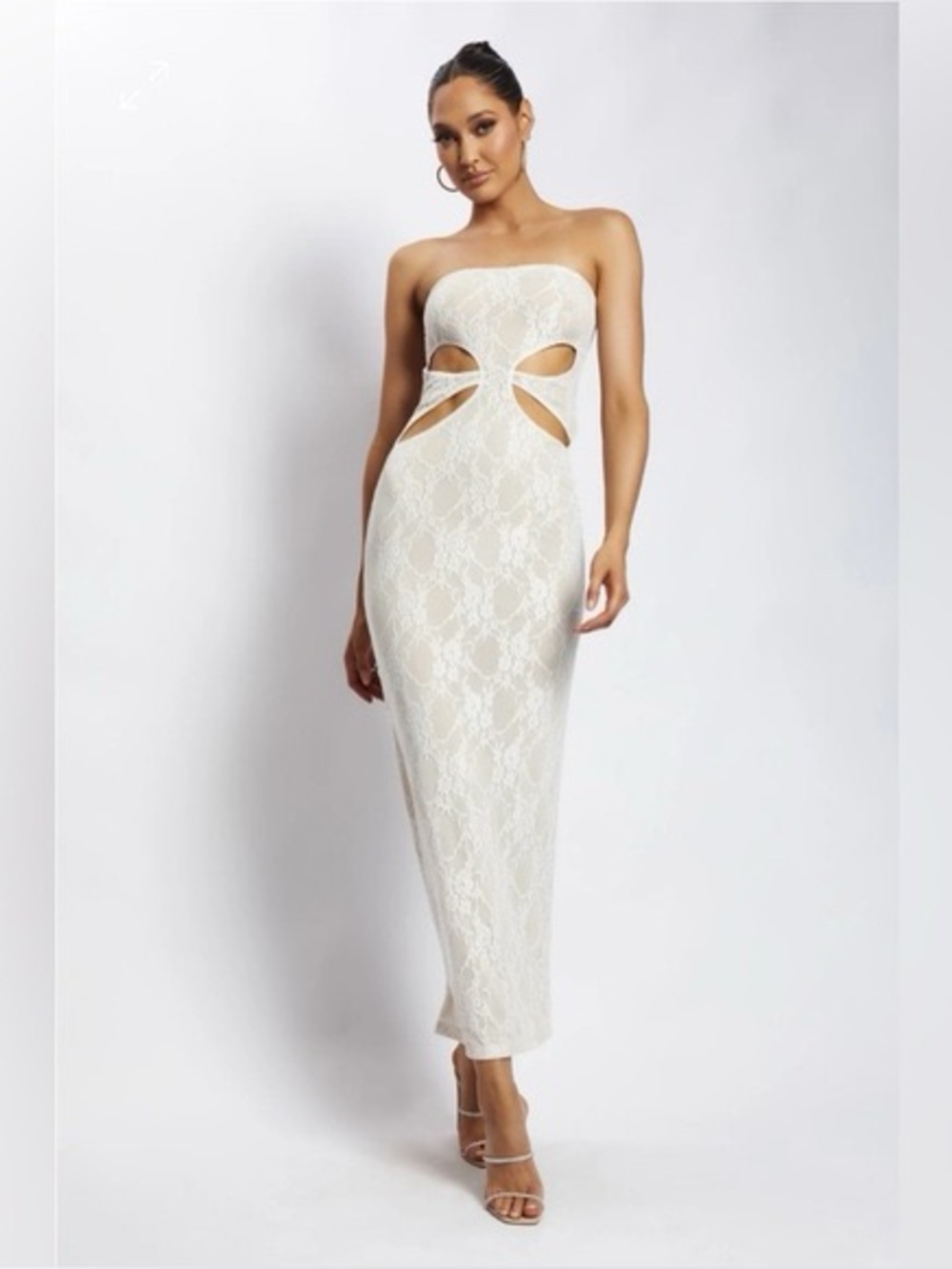 Meshki Lace Strapless Cutout Maxi Dress size Medium